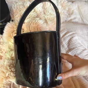 Staud Black Patent Leather Handbag